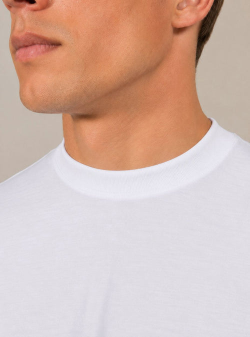 Obrambo t-shirt wit (2-pack) – extra lang en hooggesloten