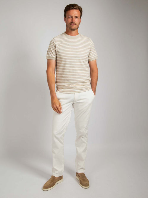 Suitable t-shirt isaac stripe piqué pebble