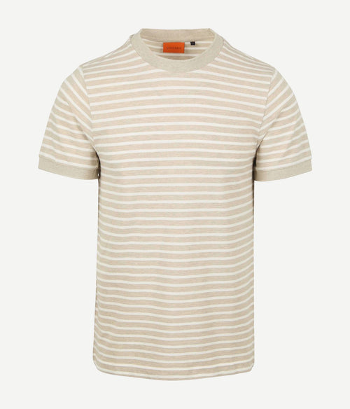 Suitable t-shirt isaac stripe piqué pebble