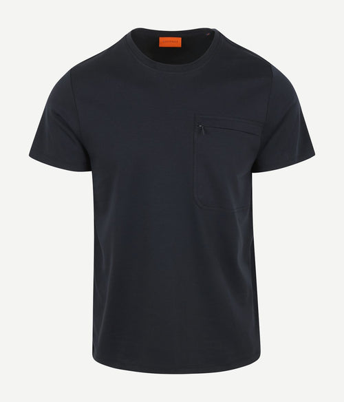 Suitable t-shirt sonny pocket donkerblauw