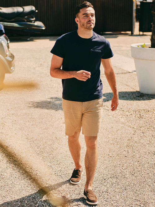 Suitable t-shirt sonny pocket donkerblauw