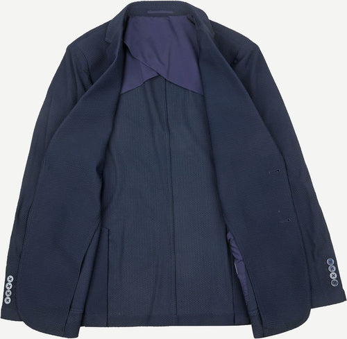 Suitable travel jacket donkerblauw | Slim-fit