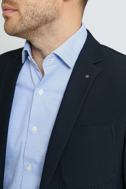 Suitable travel jacket donkerblauw | Slim-fit