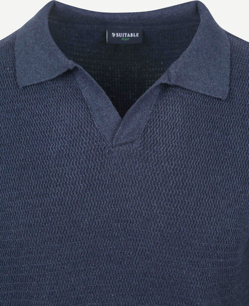 Suitable trui riva structure melange donkerblauw | Regular-fit