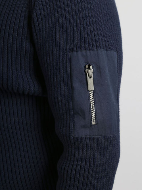 Suitable mou trui donkerblauw | Slim-fit
