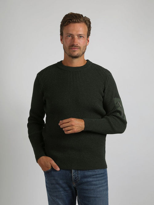 Suitable mou trui donkergroen | Slim-fit