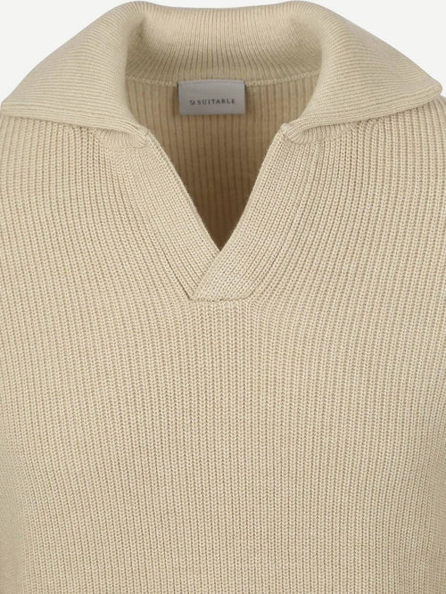 Suitable trui riva knit ecru | Regular-fit