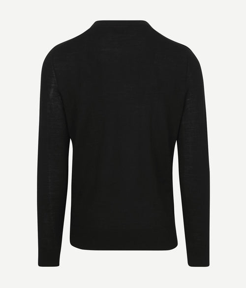 Suitable crew zip merino zwart | Slim-fit