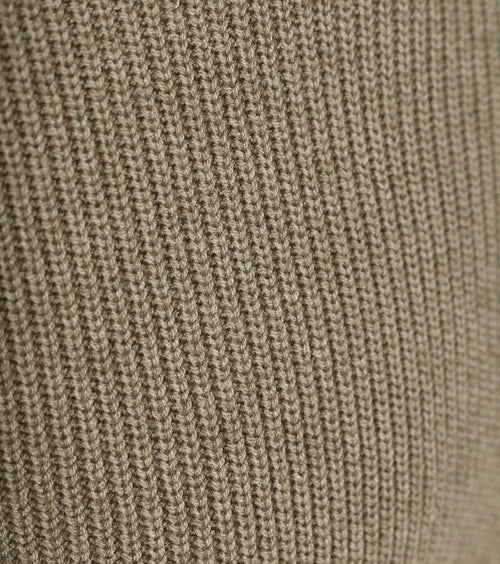 halve rits trui wol blend taupe