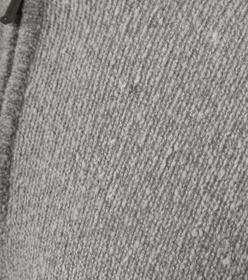 halve rits pullover boiled wool grijs