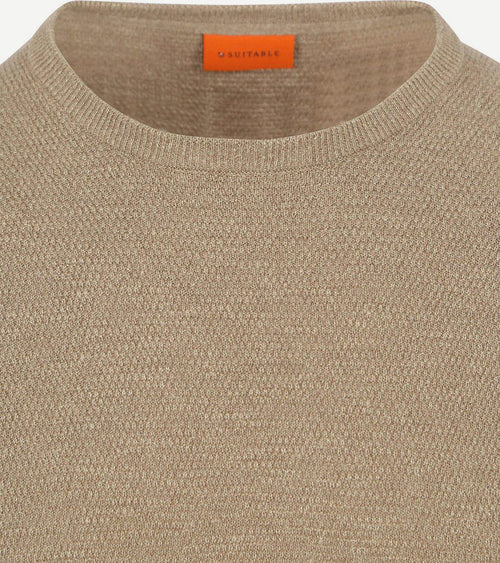 Trui structure slub beige