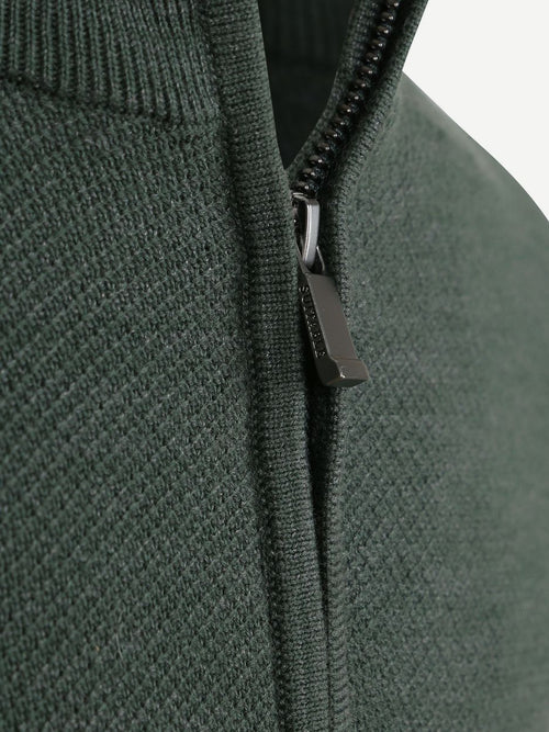 Pine knit halve rits trui groen