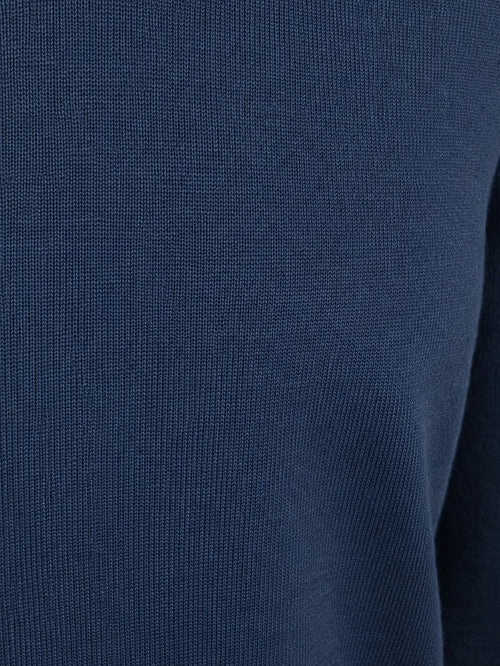 Merino pullover v-hals denim blauw