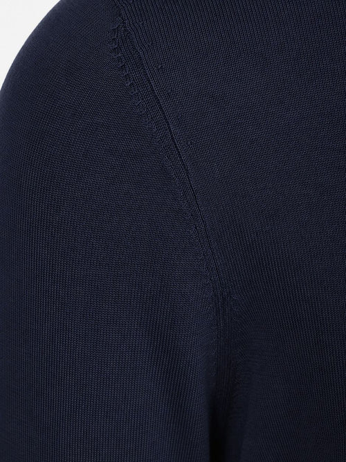 Compact cotton pullover turtle donkerblauw