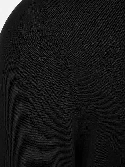 Compact cotton pullover turtle zwart