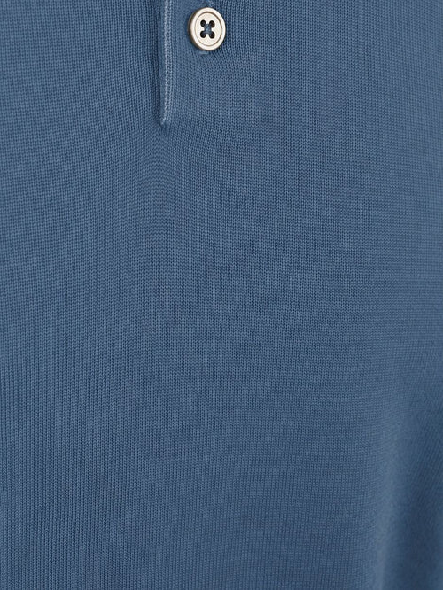 Compact cotton poloshirt denim blauw
