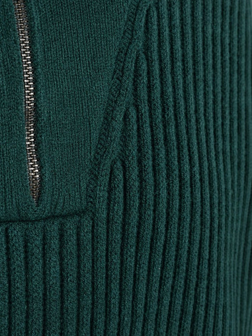 halve rits trui sailor wool blend donkergroen