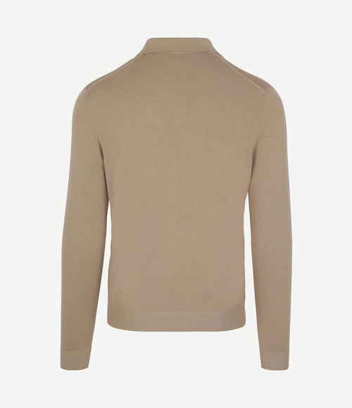 Compact cotton poloshirt beige