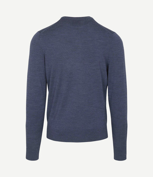 Merino pullover denim blauw