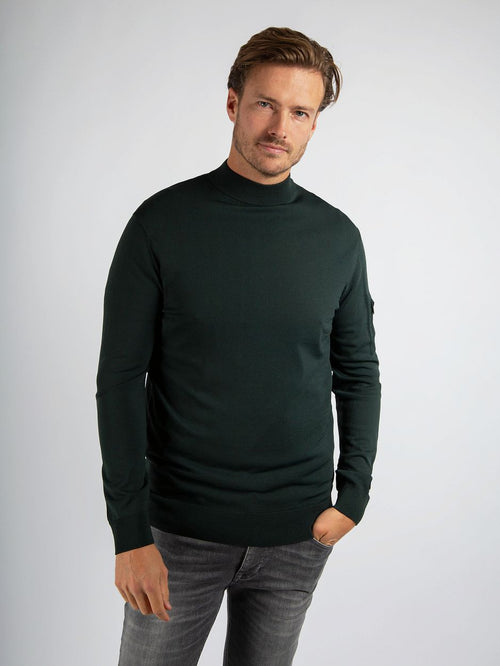 Suitable trui cooldry knit turtleneck groen | Slim-fit