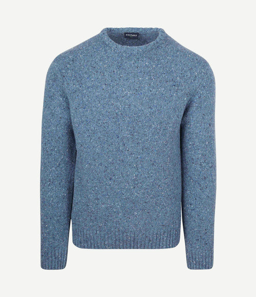 Trui donnegal tweed eco wool blauw