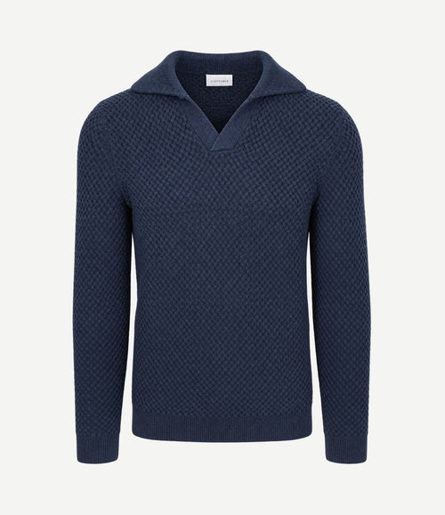 Trui riva heavy structure donkerblauw