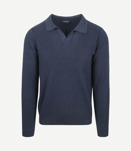 Trui riva structure melange donkerblauw