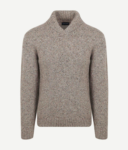 Suitable trui shawl tweed eco wool taupe