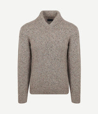 Trui shawl tweed eco wool taupe