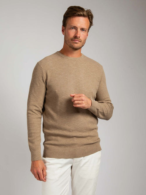 Suitable trui structure slub beige | Regular-fit