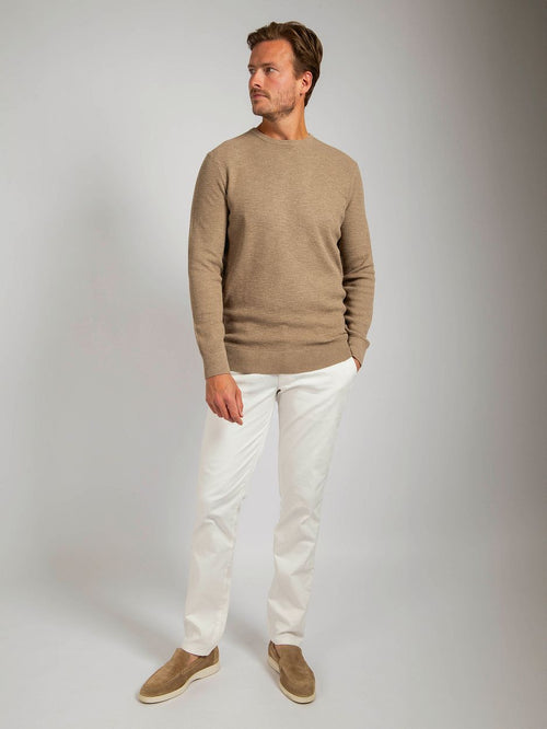 Suitable trui structure slub beige | Regular-fit