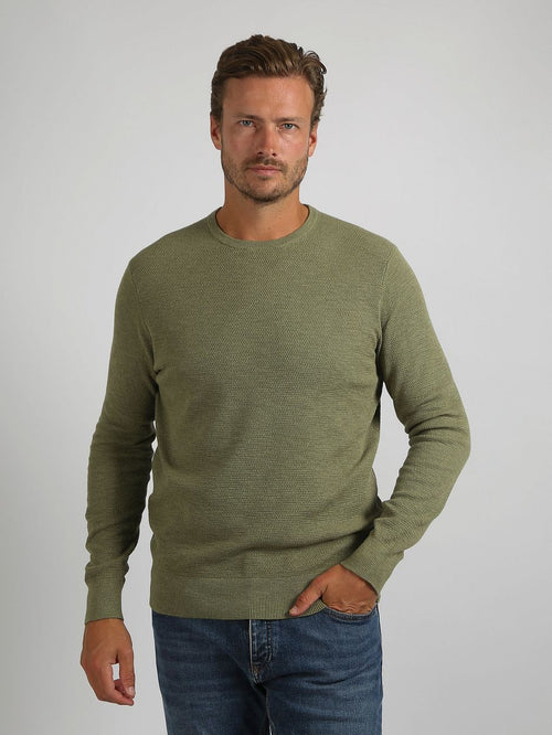 Suitable trui structure slub olijfgroen | Regular-fit
