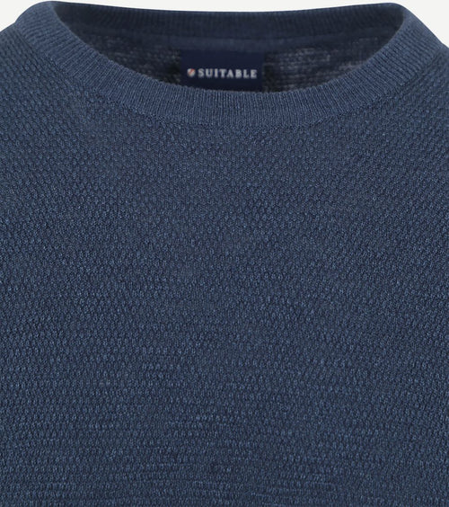 Suitable trui structuur petrol | Regular-fit