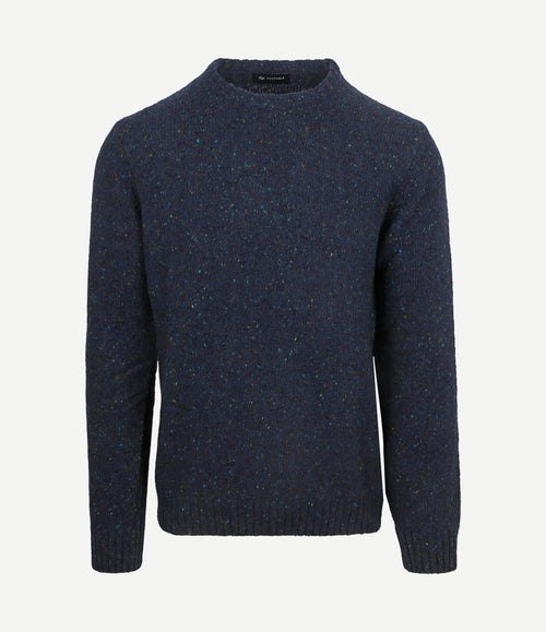 Trui tweed wol blend donkerblauw