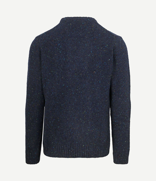 Trui tweed wol blend donkerblauw