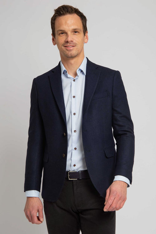Suitable tweed colbert donkerblauw