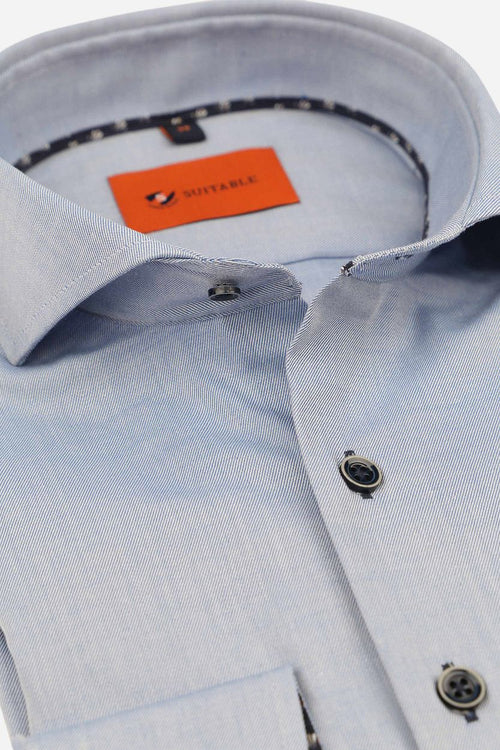 Suitable twill overhemd lichtblauw | Slim-fit