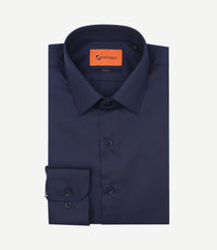 Twill overhemd donkerblauw