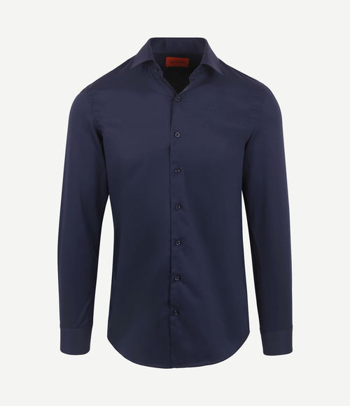 Twill overhemd donkerblauw