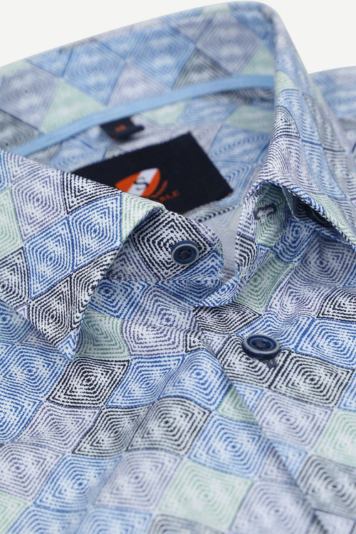 Suitable twill overhemd ruiten blauw