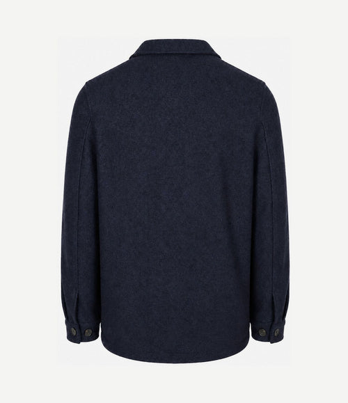 Overshirt wool bouclé donkerblauw