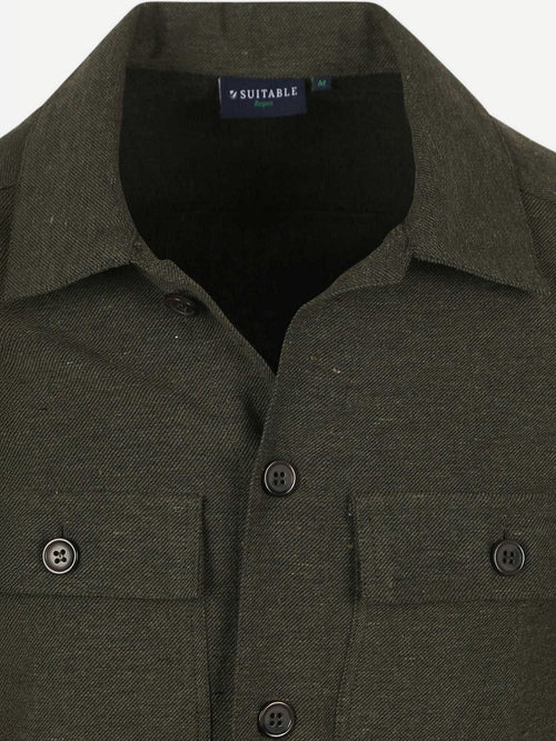 Drop loop overshirt army groen