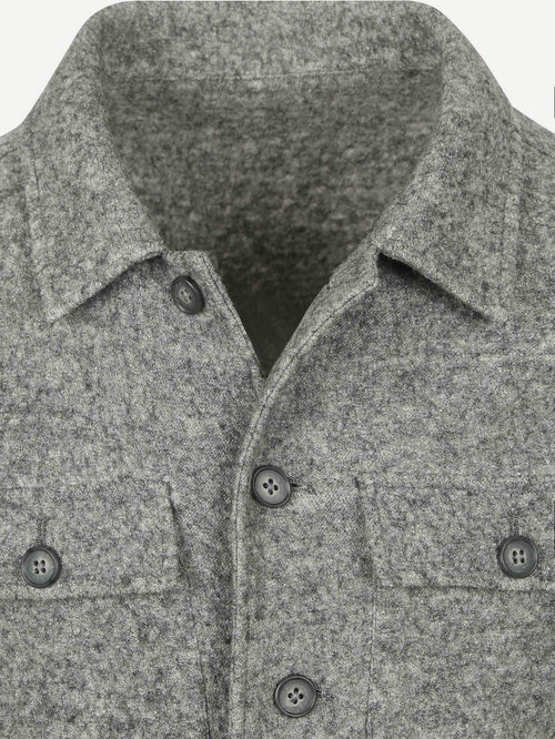Overshirt boiled wool blend grijs