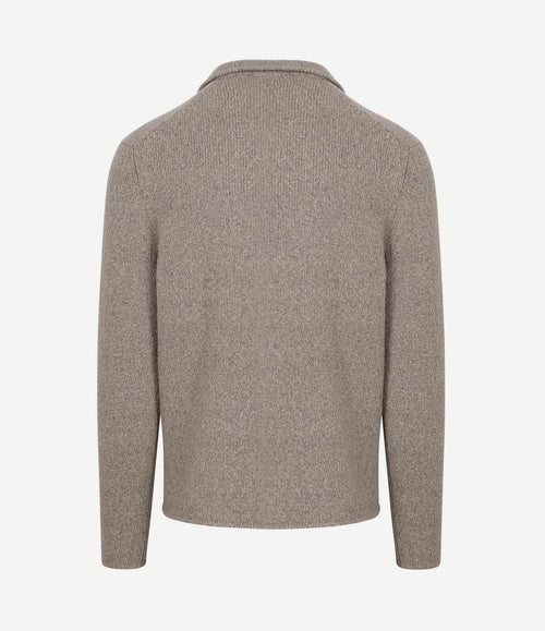 Cardigan boiled wool taupe