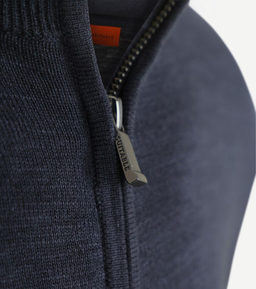 Suitable vest slub yarn donkerblauw | Regular-fit