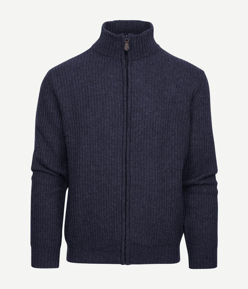 Suitable vest wol blend donkerblauw