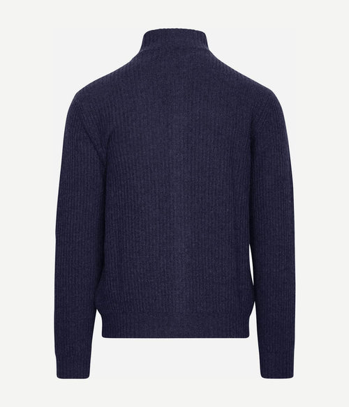 Suitable vest wol blend donkerblauw