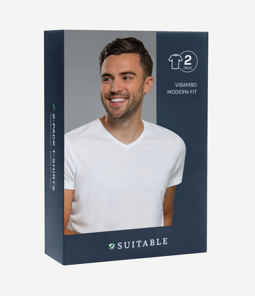 Vibambo t-shirt v-hals wit (2-pack)