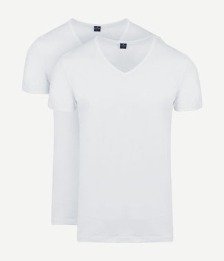 Vita t-shirt v-hals wit (2-pack)