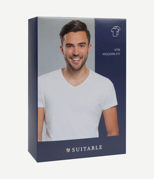 Vita t-shirt v-hals wit (2-pack)